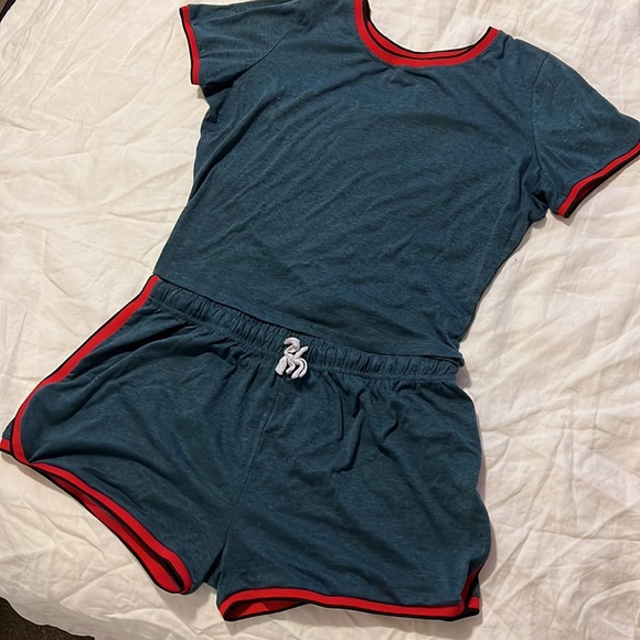 WIHOLL Womens Casual 2 Piece Short Sleeve Sets Summer Sexy Active Tracksuits - Picture 5 of 5